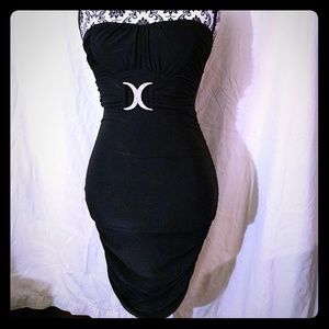 NWT Strapless Ruched Dress w/ Built-in Belt